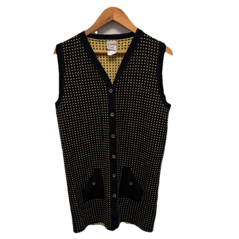 MONDI Vintage‎ Artsy WOOL Sleeveless Sweater Vest 90s Y2K Academia Size 38 Fall